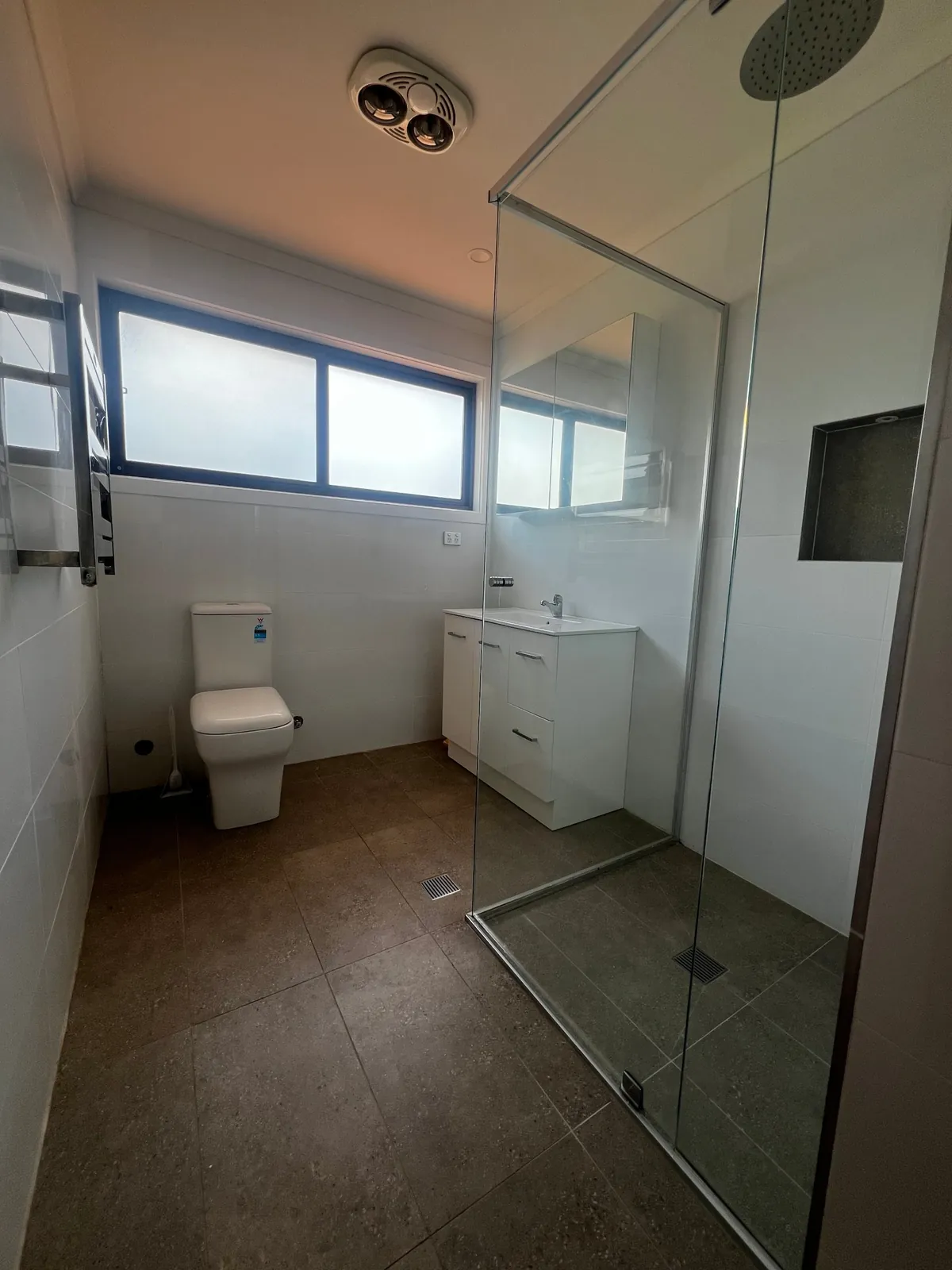 Bathroom renovation, frameless glass shower