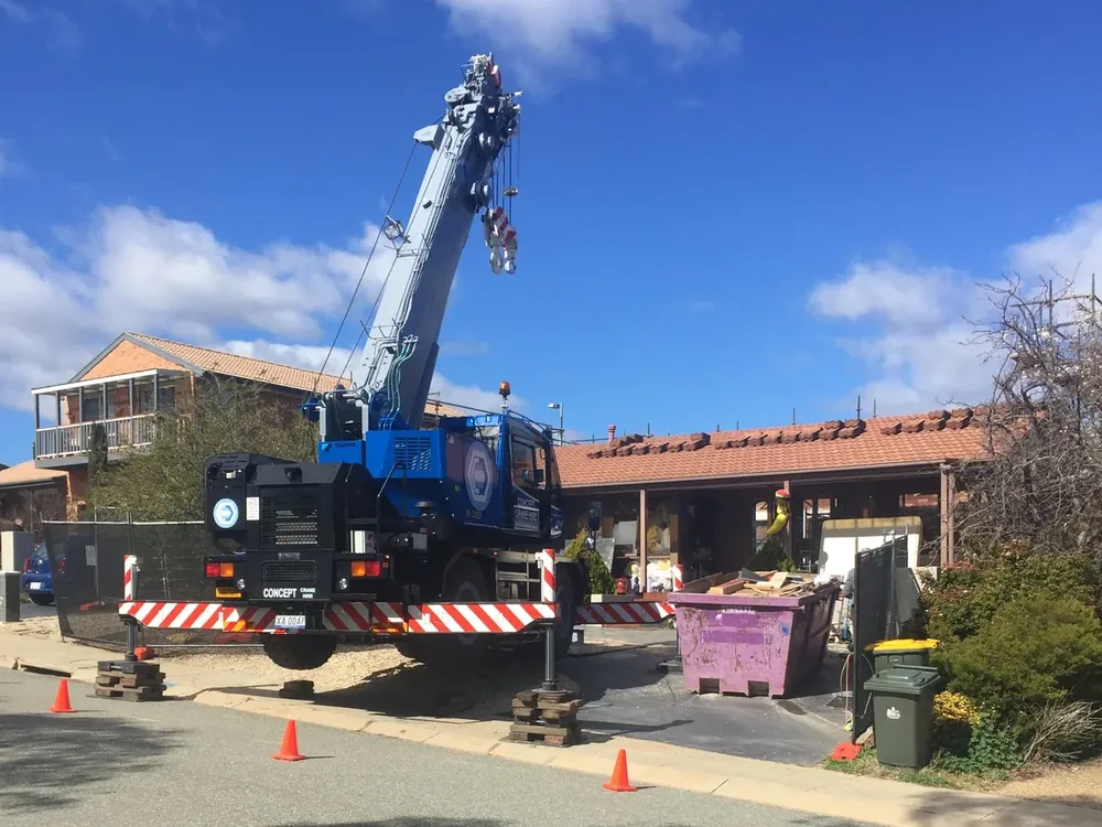 Crane on site, residential project